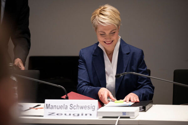 Ministerpräsidentin Manuela Schwesig (SPD) war die 91. und letzte Zeugin im Untersuchungsausschuss zu Nord Stream 2. Ihre Vernehmung dauerte fast 14 Stunden. (Archivbild)